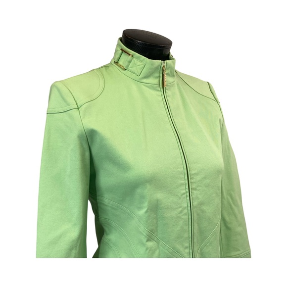 St. John Sport By Marie Gray Zip Front Green Jacket Size M - Picture 11 of 16